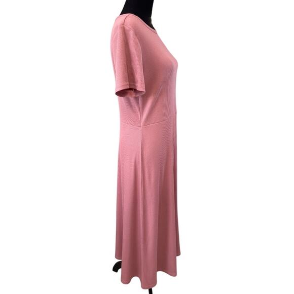 NEW NORDSTROM Treasure & Bond Pink Ribbed Midi Dress Size L - Picture 3 of 5